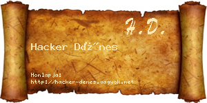 Hacker Dénes névjegykártya